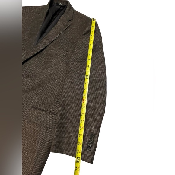 Jos. A. Bank 46R Men’s Brown Houndstooth Sports Coat Blazer Wool Silk Linen - Picture 6 of 12
